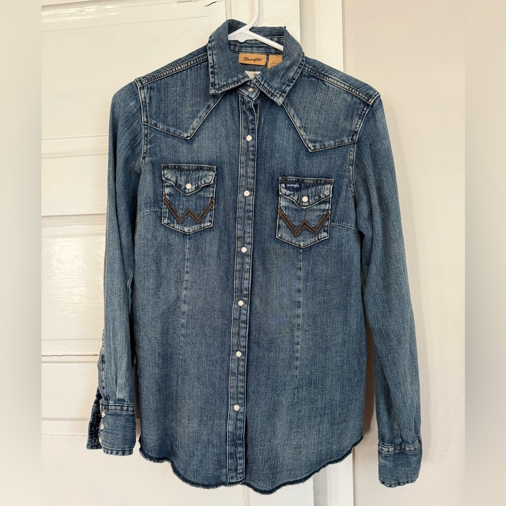 Wrangler Pendleton denim pearl snap long sleeve shirt